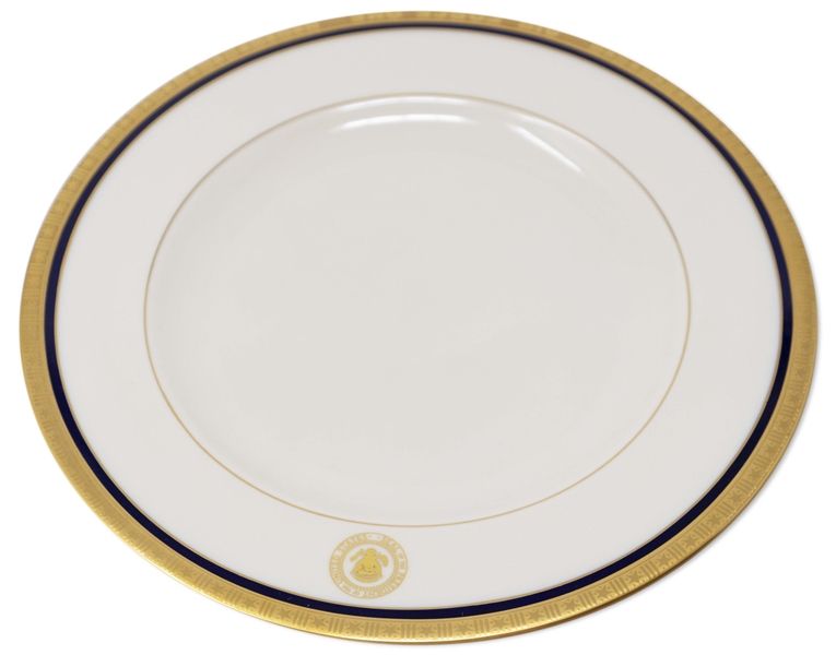 George H.W. Bush China Plate Used Aboard Air Force One -- With the Blue Band, Indicating It Was to Be Used Only in the President's Forward Cabin